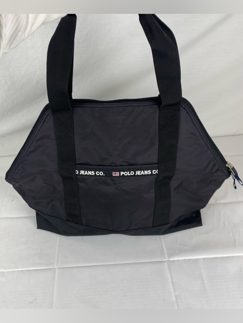 Vintage Polo Jeans Co Ralph Lauren Black Nylon Tote Bag Travel Gym Y2